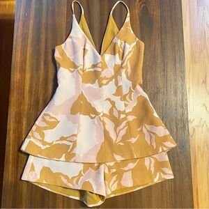 Keepsake Mustard Printed Lined Romper